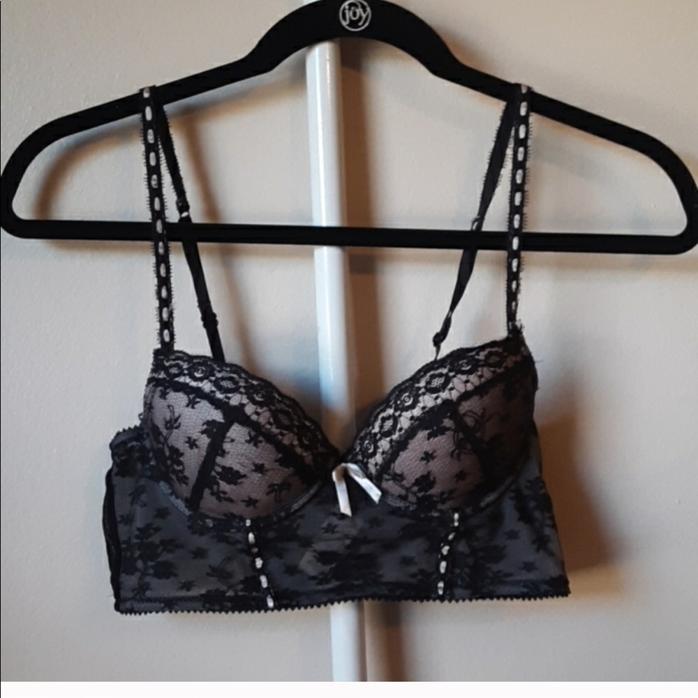 Forever 21 Black Lace Corset Bra 32B
